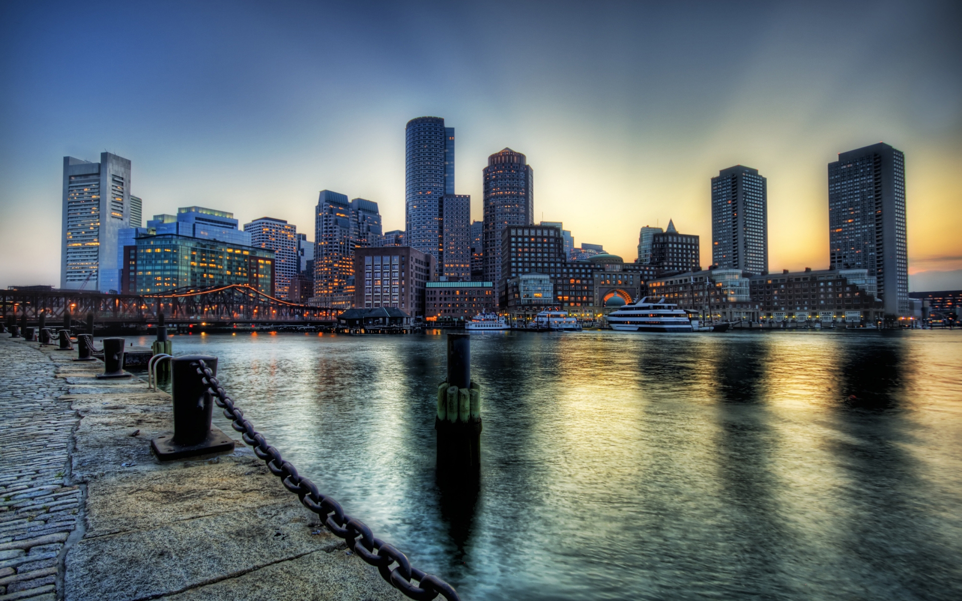 Boston On The Dusk for 1920 x 1200 widescreen resolution