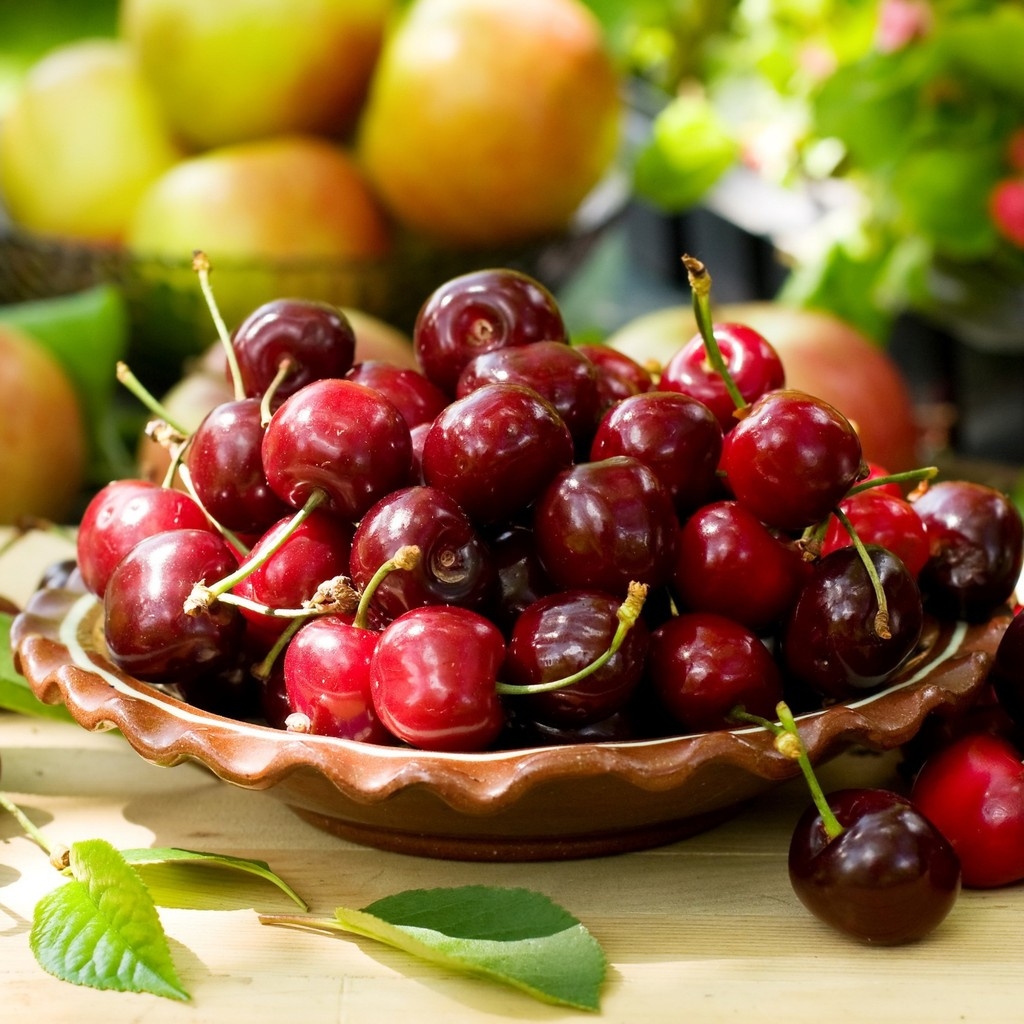 Bowl of Cherries for 1024 x 1024 iPad resolution