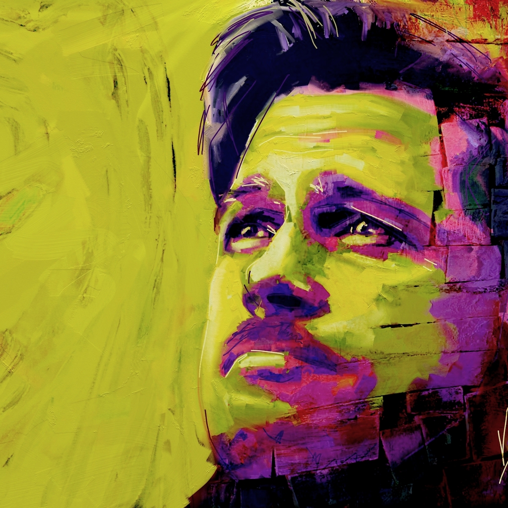 Brad Pitt Painting for 1024 x 1024 iPad resolution