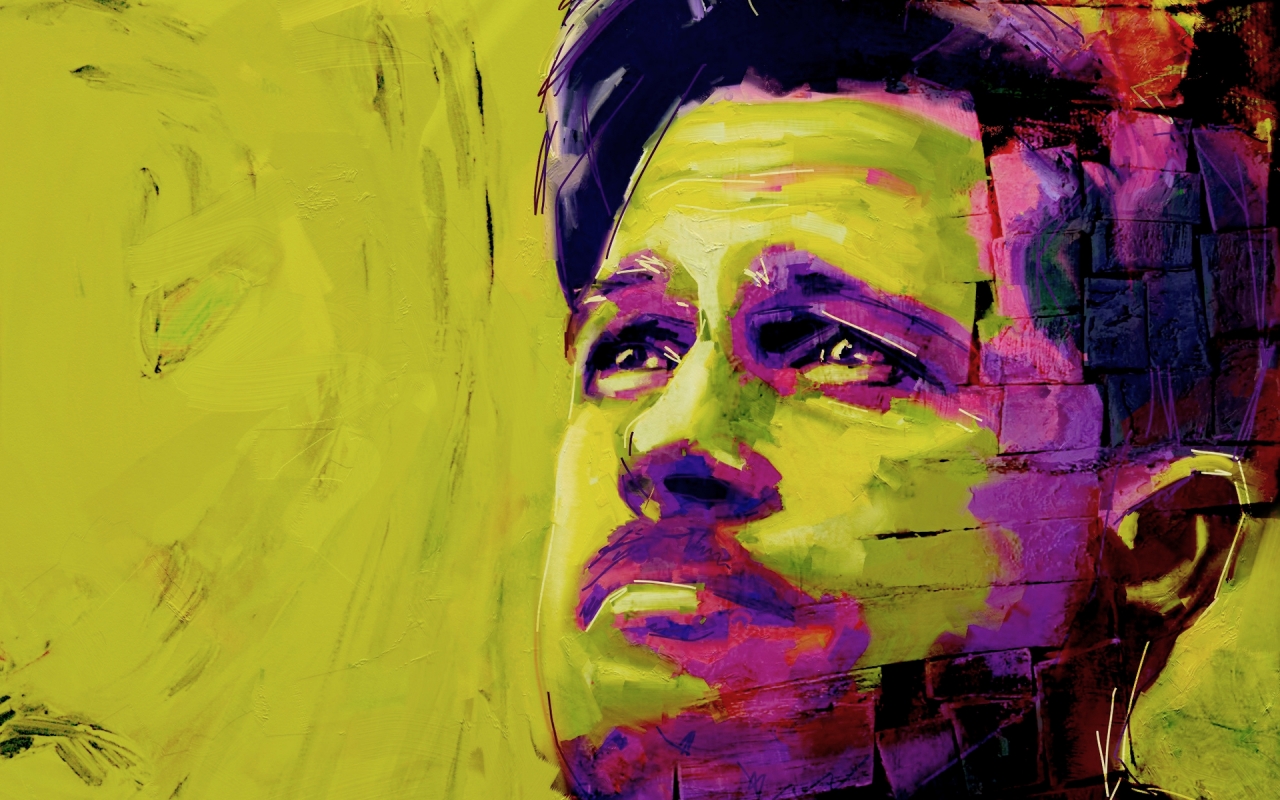 Brad Pitt Painting for 1280 x 800 widescreen resolution