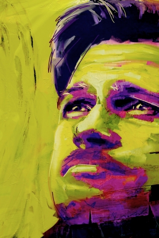 Brad Pitt Painting for 320 x 480 iPhone resolution