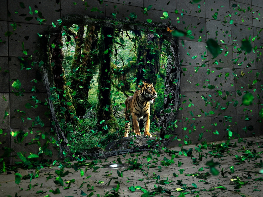 Brave tigre apparition for 1024 x 768 resolution