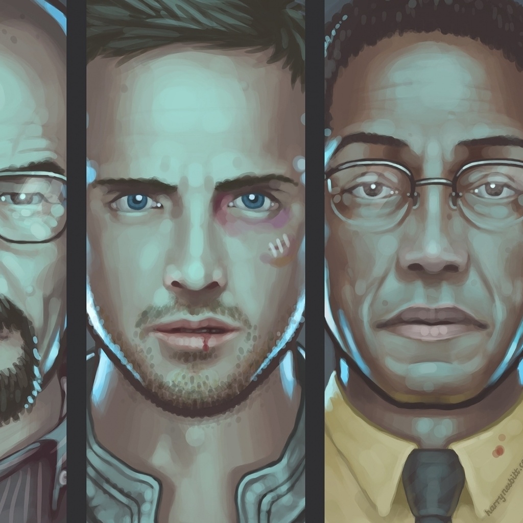 Breaking Bad Characters Artwork for 1024 x 1024 iPad resolution
