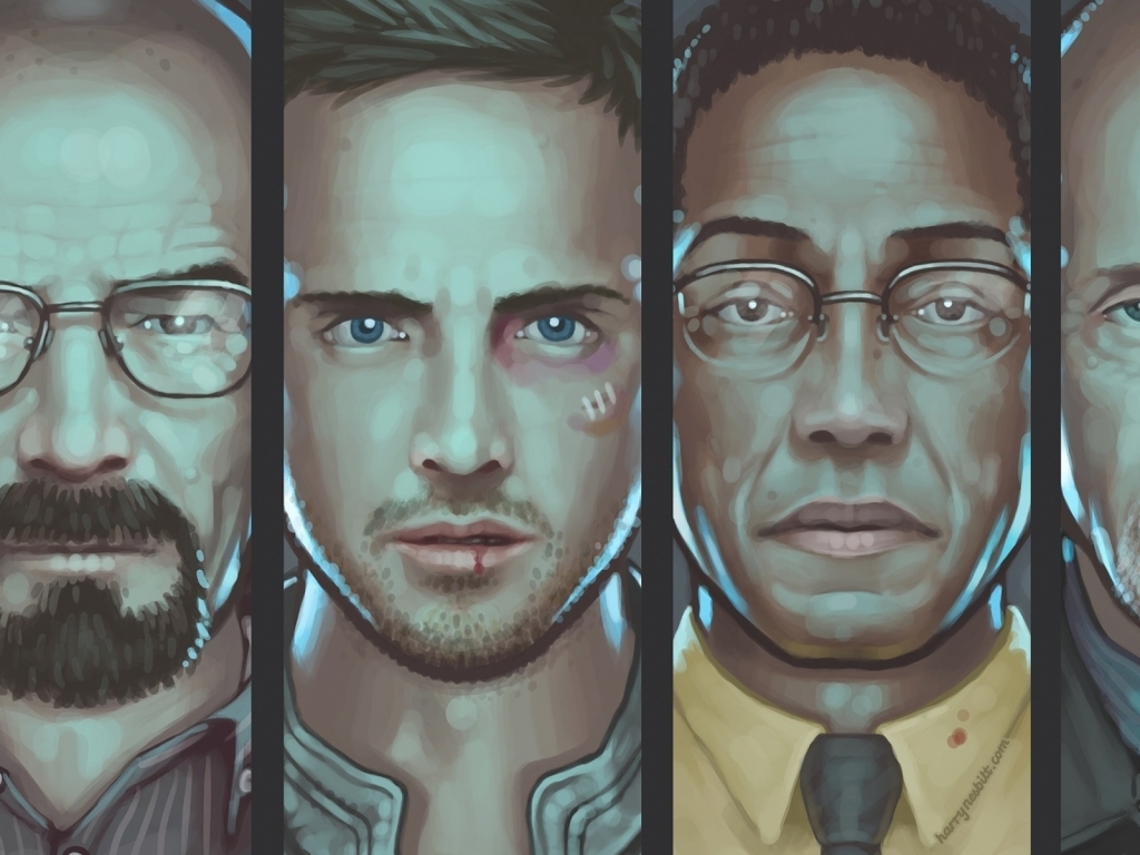 Breaking Bad Characters Artwork for 1024 x 768 resolution