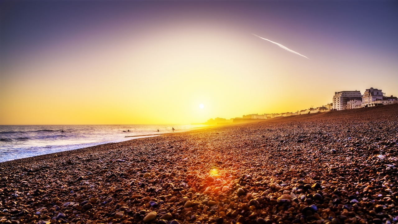 Brighton Beach Sunset for 1280 x 720 HDTV 720p resolution