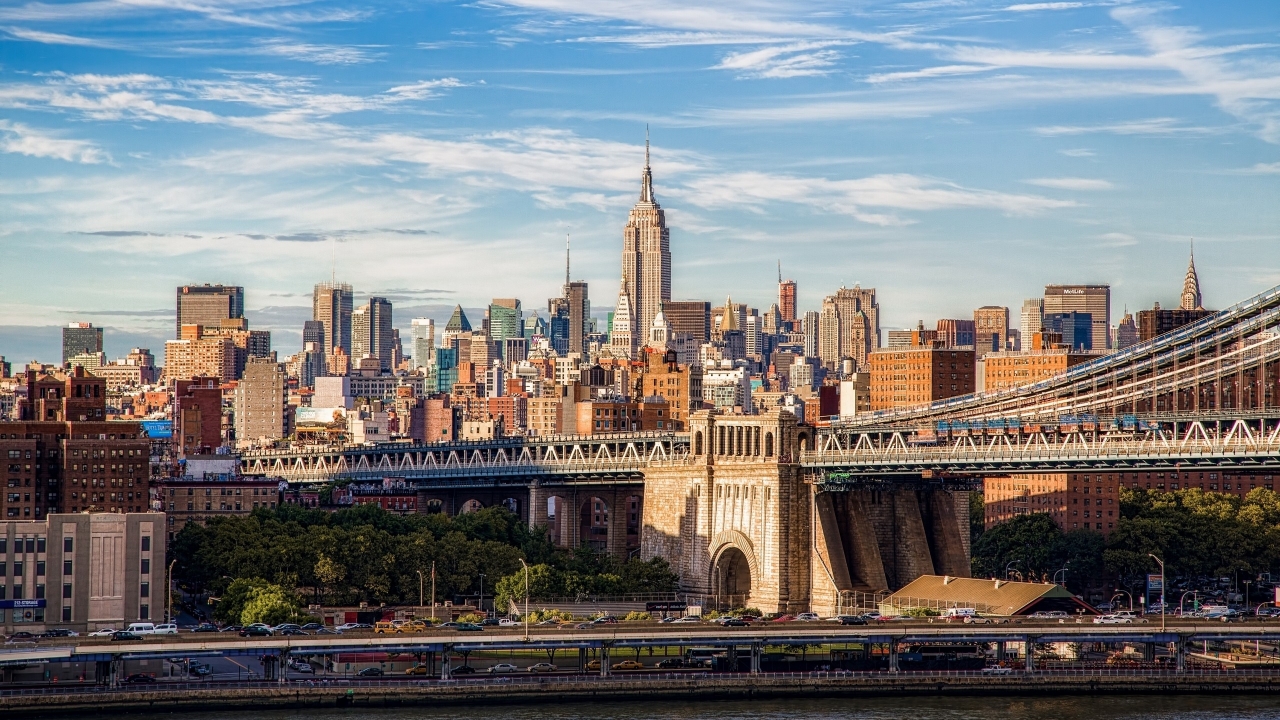 Brooklyn Bridge Manhattan for 1280 x 720 HDTV 720p resolution
