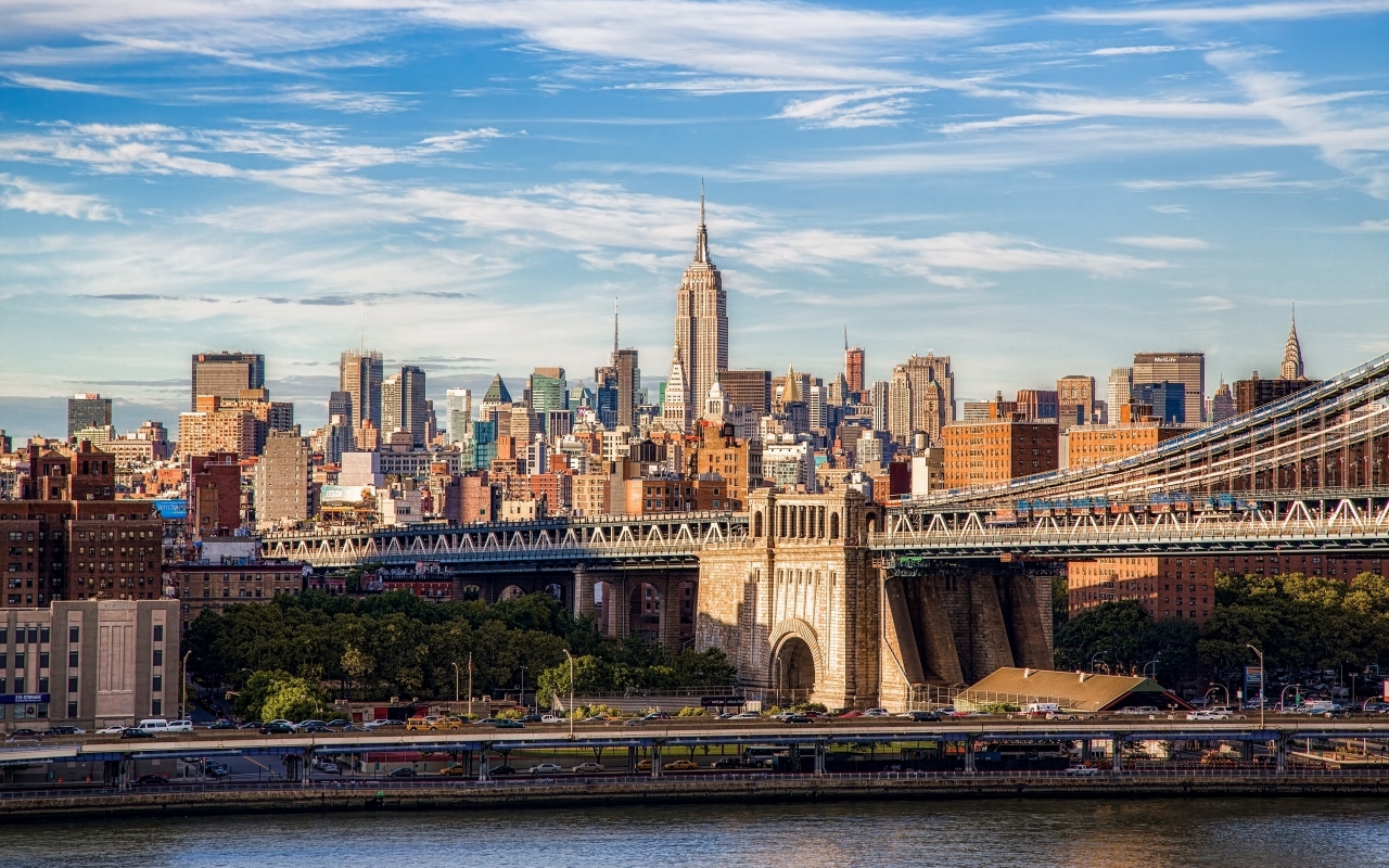 Brooklyn Bridge Manhattan for 1280 x 800 widescreen resolution
