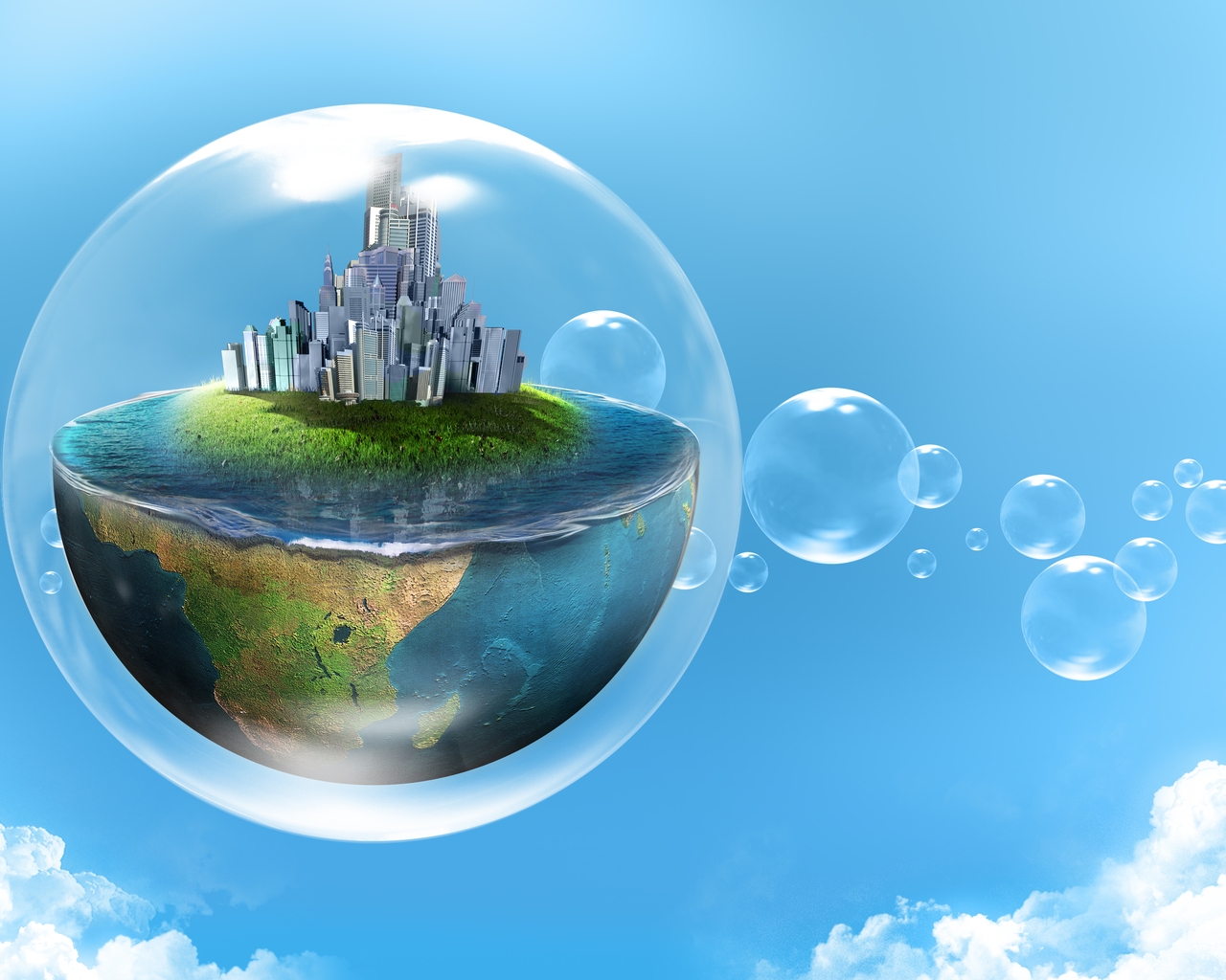 Bubble World for 1280 x 1024 resolution