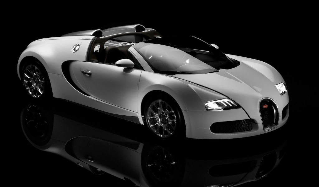 Bugatti Veyron 16.4 Grand Sport Production 2009 - Studio Front And Side for 1024 x 600 widescreen resolution