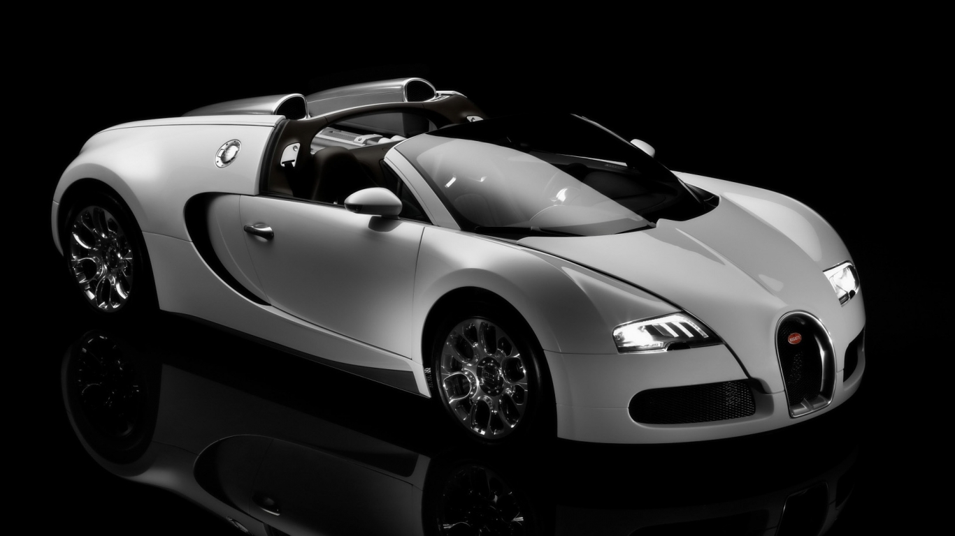 Bugatti Veyron 16.4 Grand Sport Production 2009 - Studio Front And Side for 1366 x 768 HDTV resolution