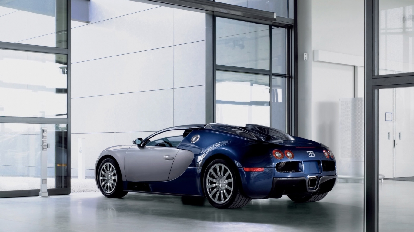 Bugatti Veyron 2006 - Workshop in Molsheim - Rear Angle for 1366 x 768 HDTV resolution