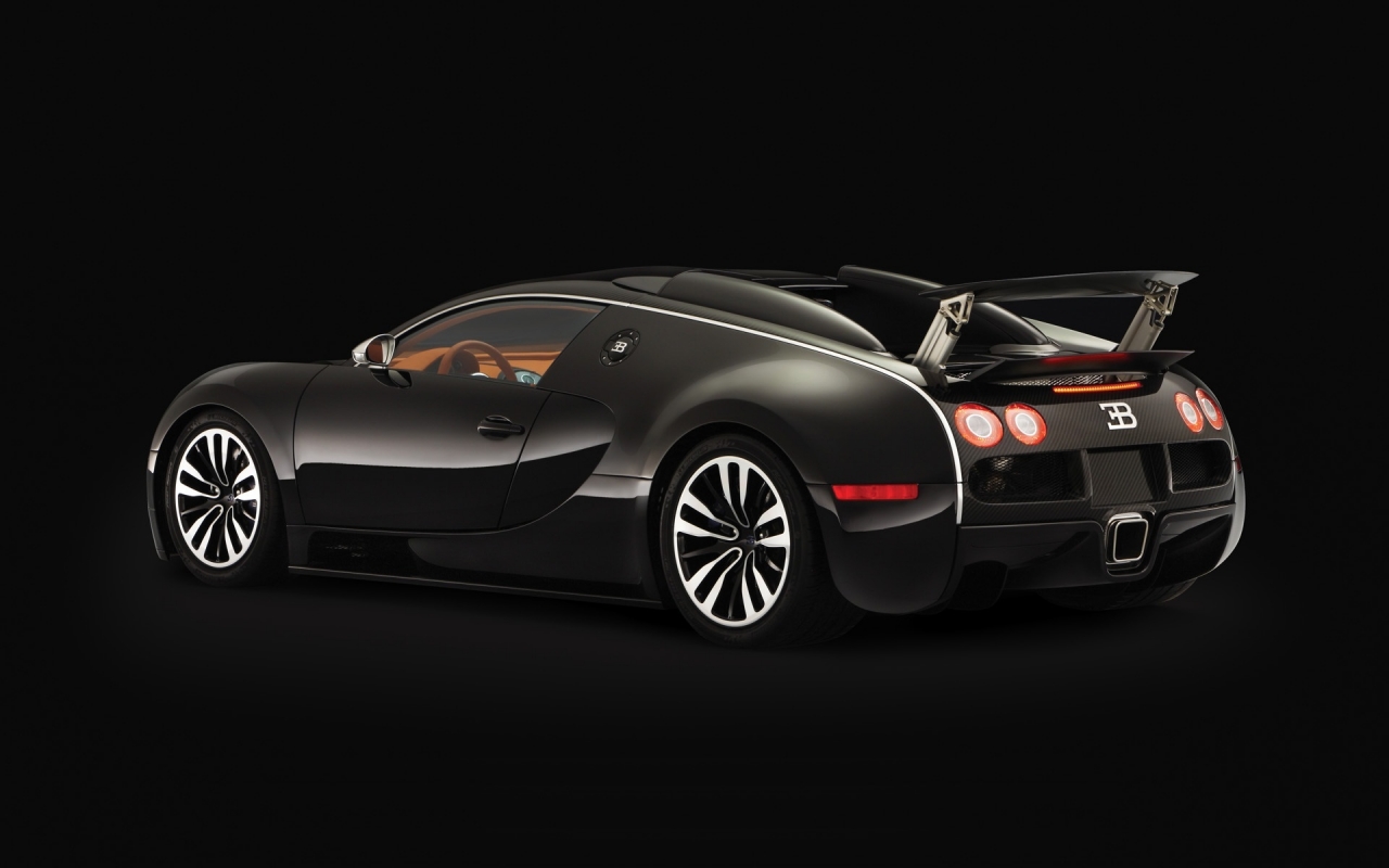 Bugatti Veyron Sang Noir 2008 - Rear Angle for 1280 x 800 widescreen resolution