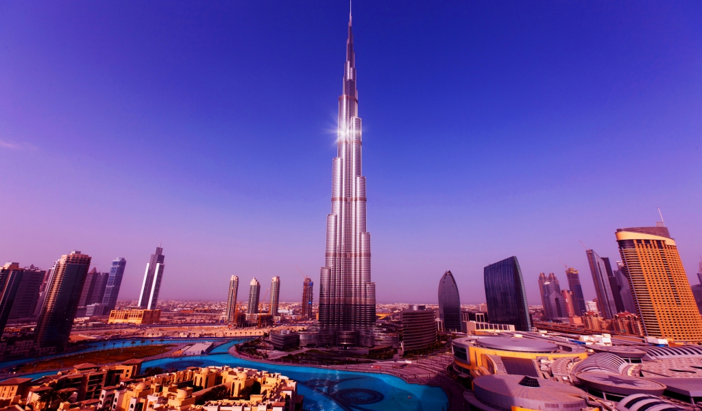Burj Khalifa Tower Dubai for 1024 x 600 widescreen resolution