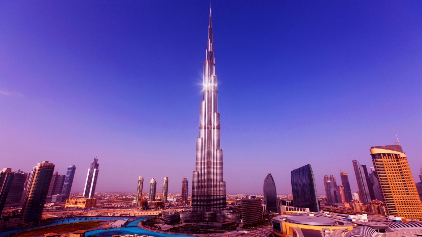Burj Khalifa Tower Dubai for 1366 x 768 HDTV resolution