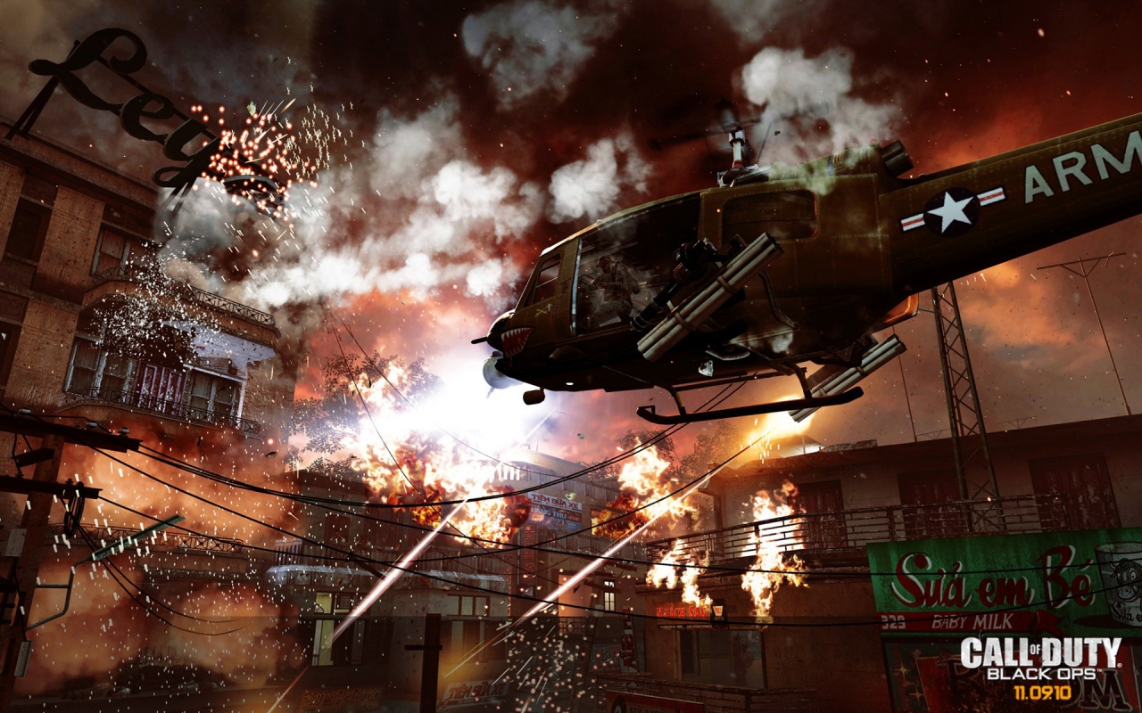 Call of Duty Black Ops Air Support for 1280 x 800 widescreen resolution