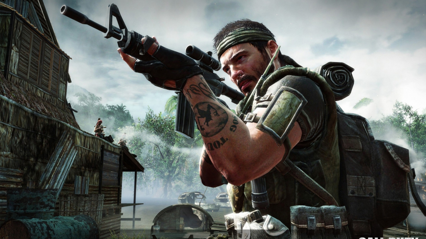 Call of Duty Black Ops Soldier for 1366 x 768 HDTV resolution