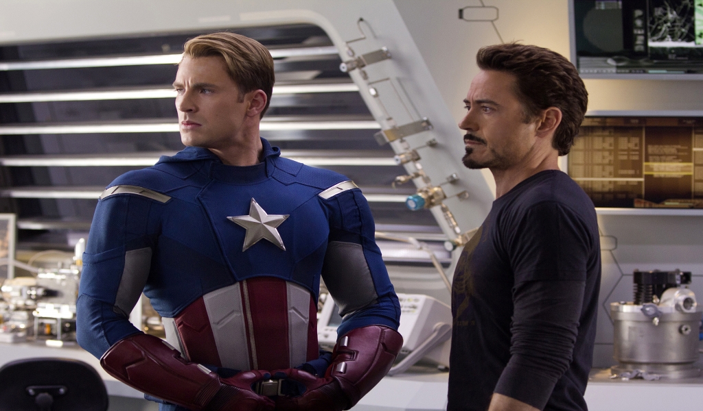 Captain America and Iron Man for 1024 x 600 widescreen resolution