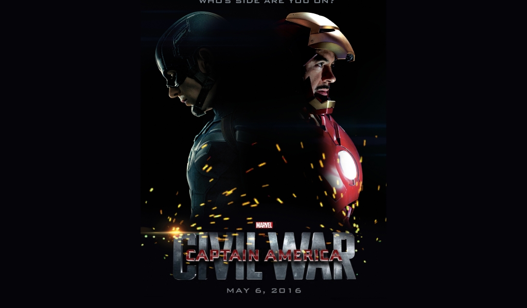 Captain America Civil War 2016 for 1024 x 600 widescreen resolution