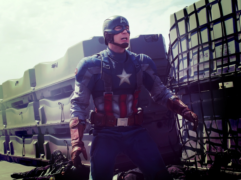 Captain America in Action for 1024 x 768 resolution