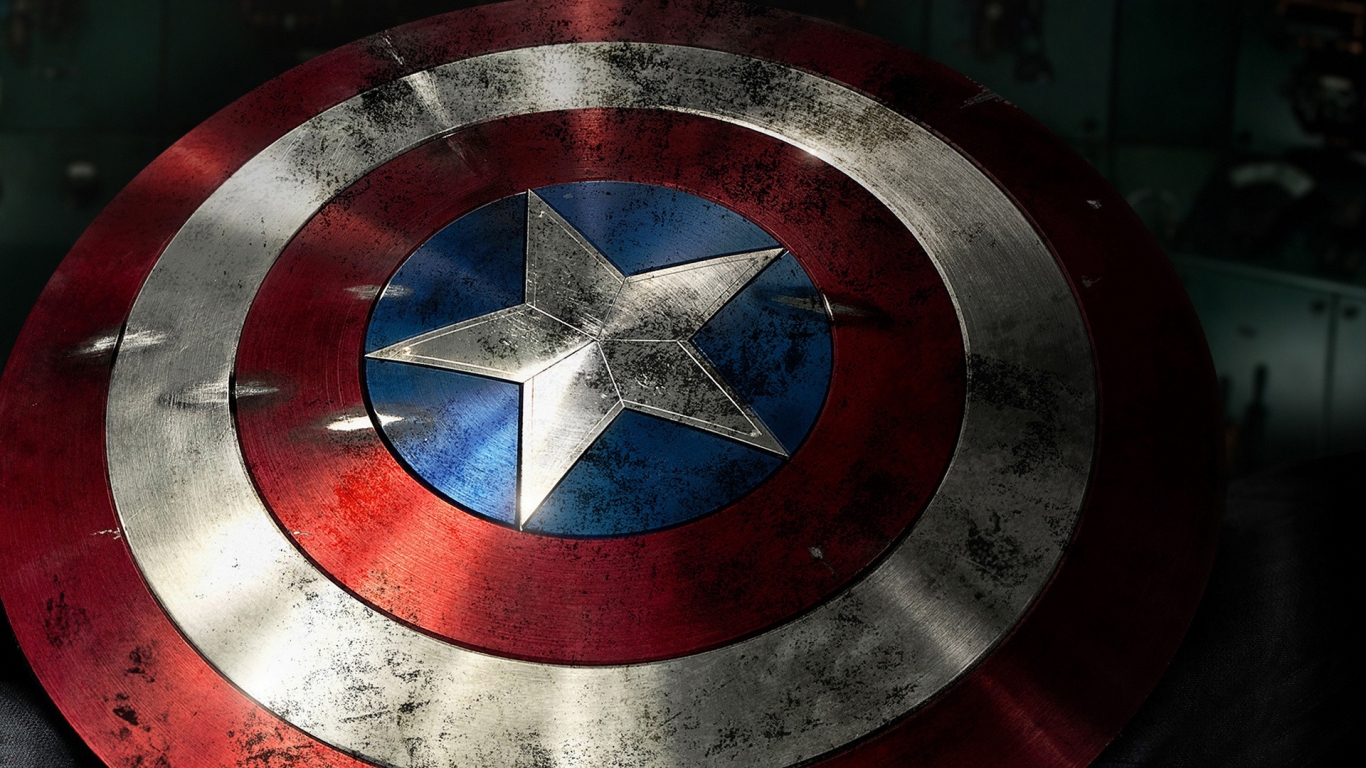 Captain America Shield for 1366 x 768 HDTV resolution