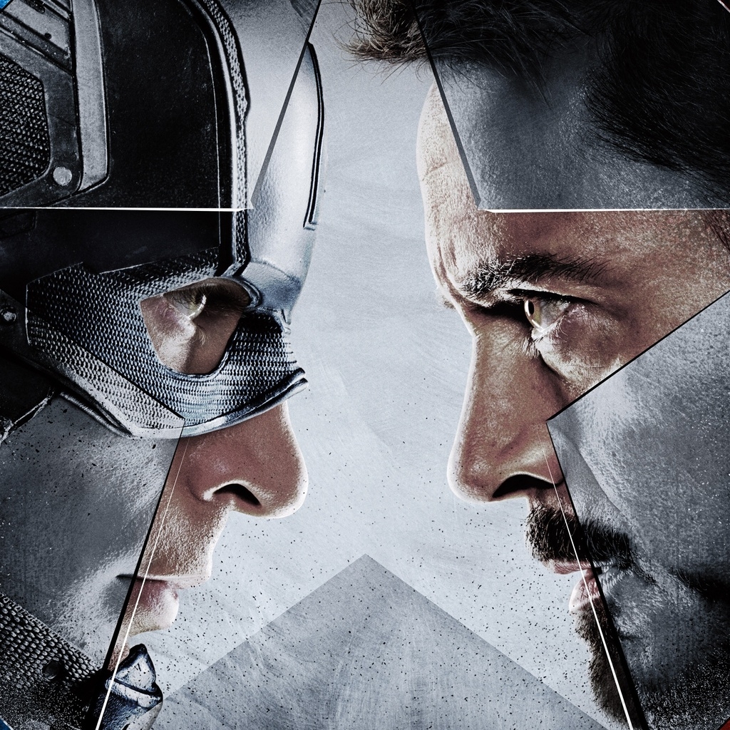 Captain America vs Iron Man  for 1024 x 1024 iPad resolution