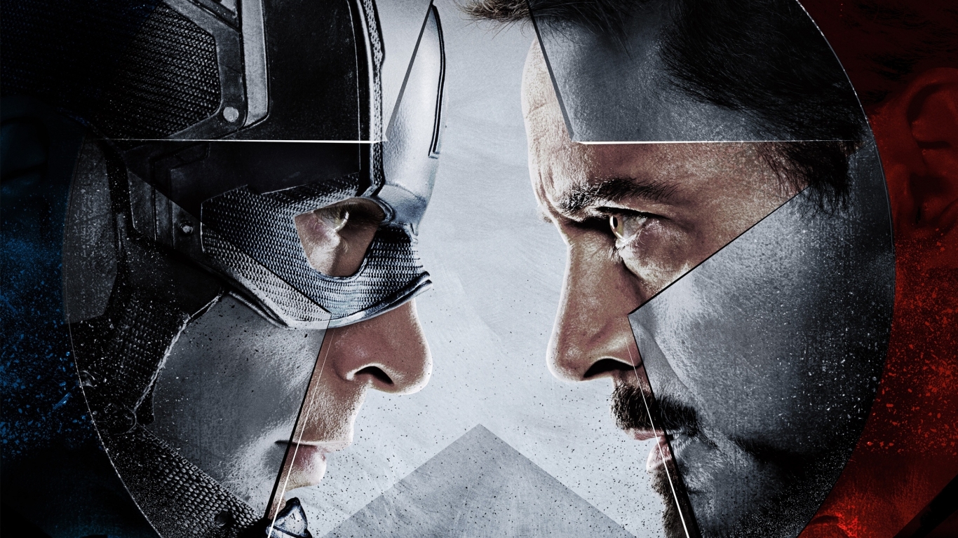 Captain America vs Iron Man  for 1366 x 768 HDTV resolution