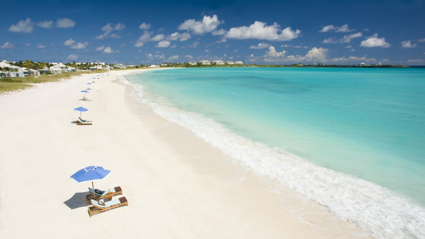 Caribbean Beach for 1366 x 768 HDTV resolution
