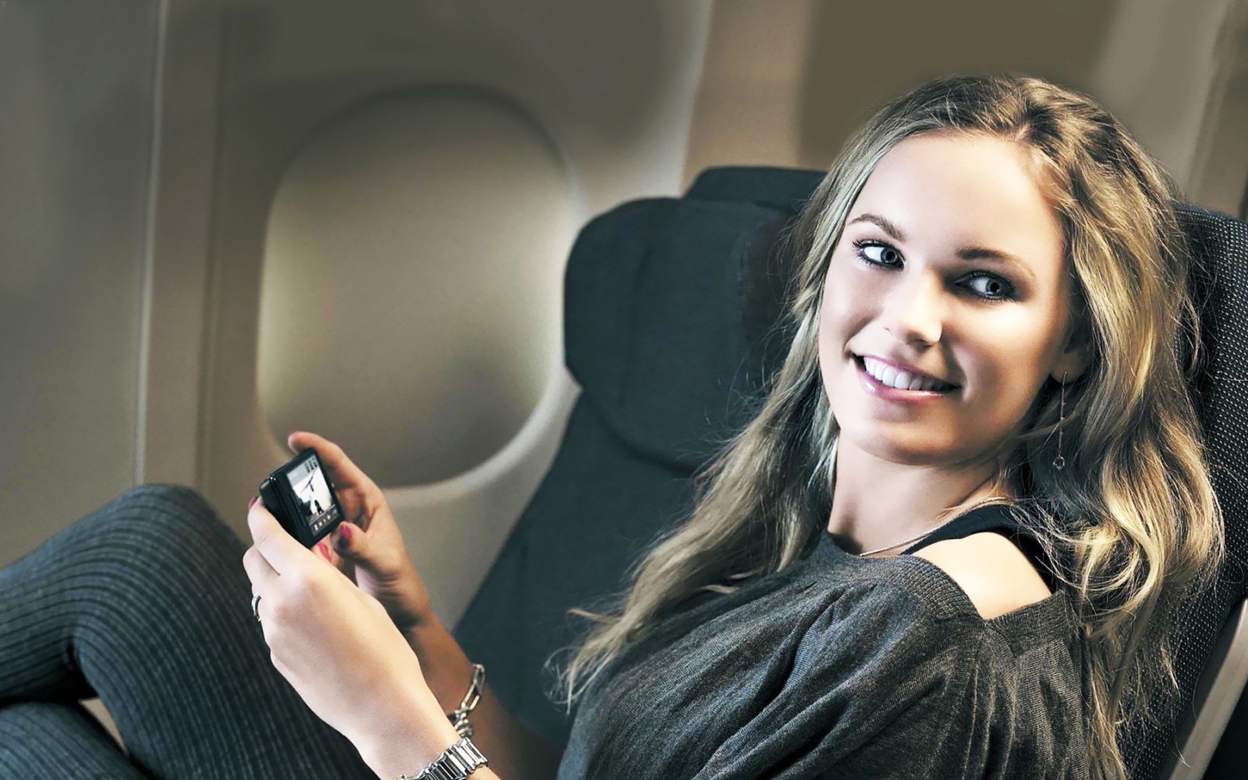 Caroline Wozniacki Airplane for 2560 x 1600 widescreen resolution