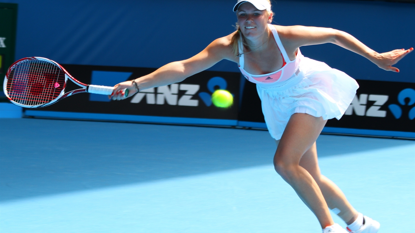 Caroline Wozniacki Australian Open for 1366 x 768 HDTV resolution