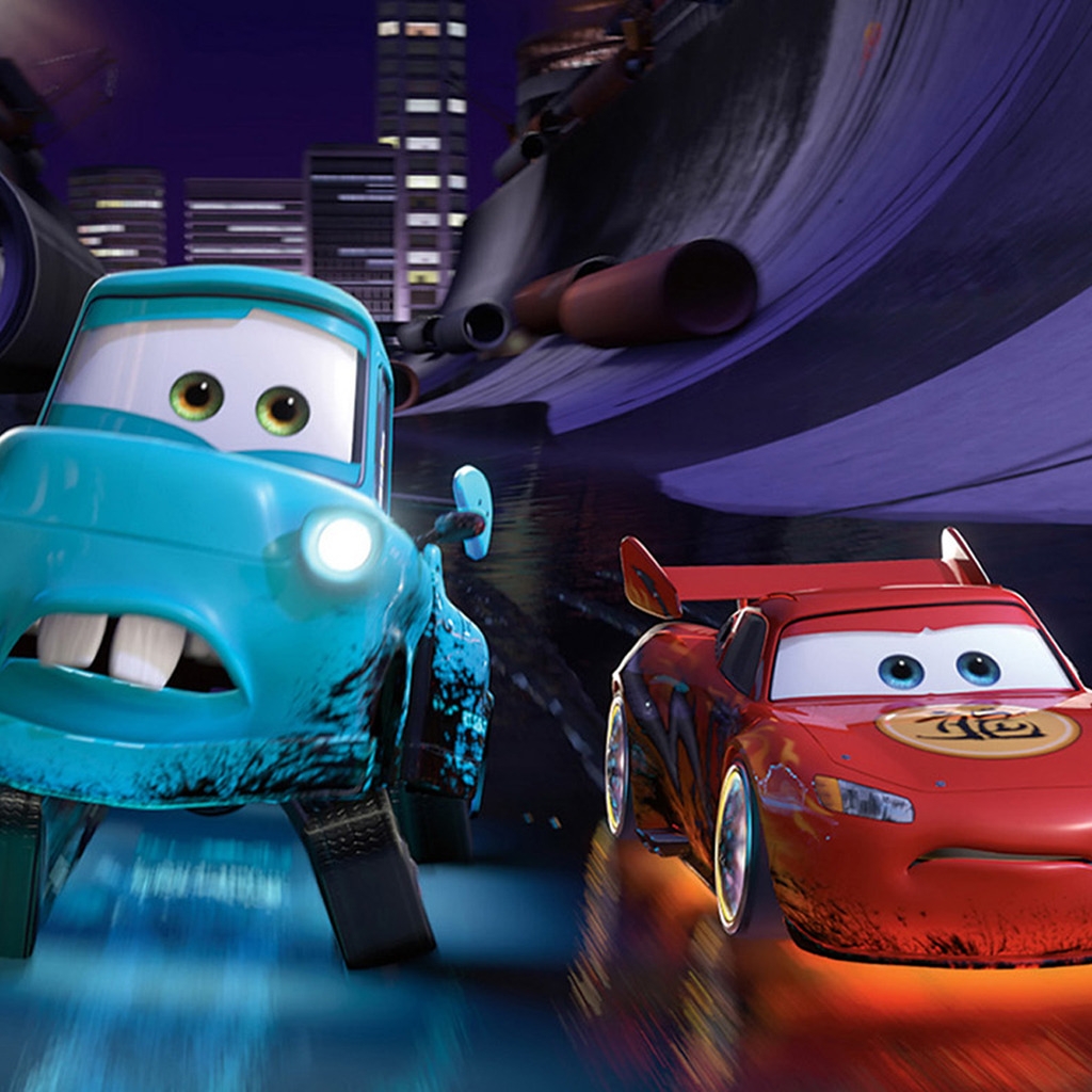 Cars 2 Lightning McQueen and Mater for 1024 x 1024 iPad resolution