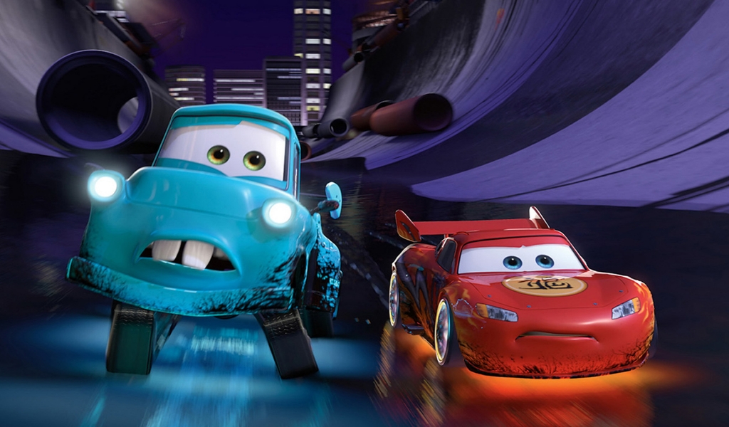 Cars 2 Lightning McQueen and Mater for 1024 x 600 widescreen resolution