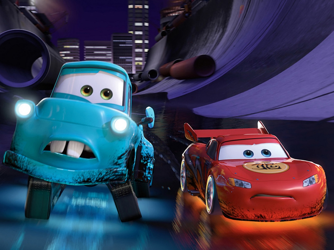 Cars 2 Lightning McQueen and Mater for 1152 x 864 resolution
