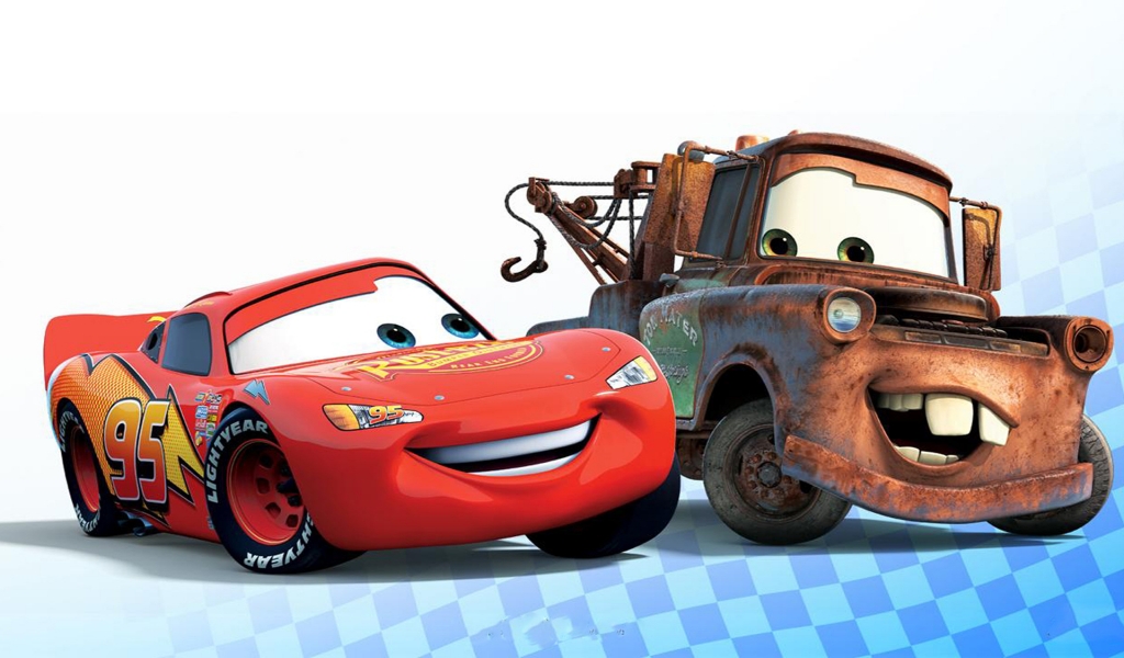 Cars Lightning McQueen and Mater for 1024 x 600 widescreen resolution