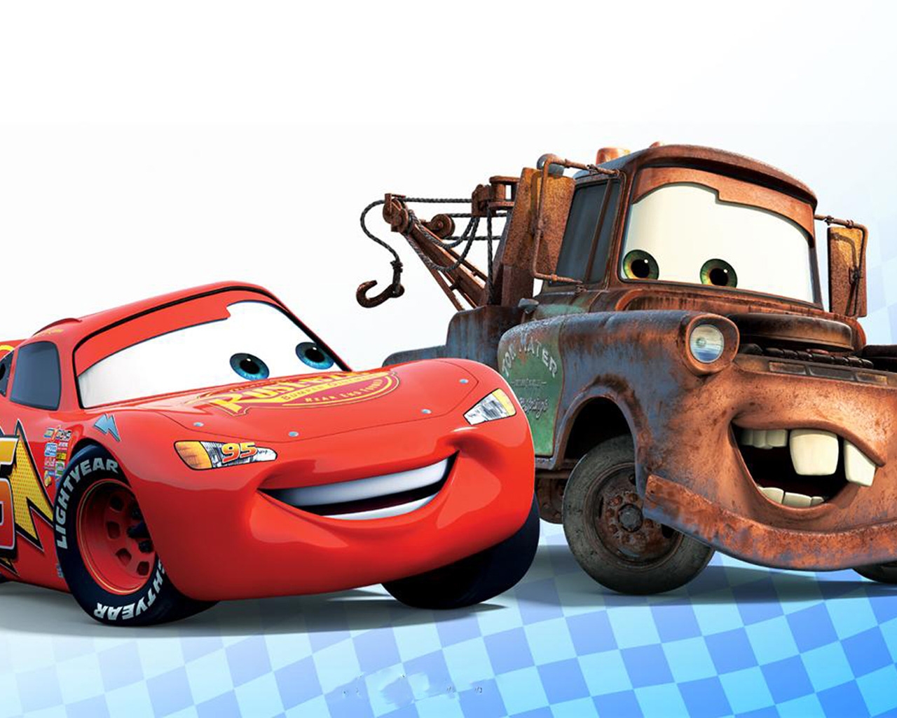 Cars Lightning McQueen and Mater for 1280 x 1024 resolution