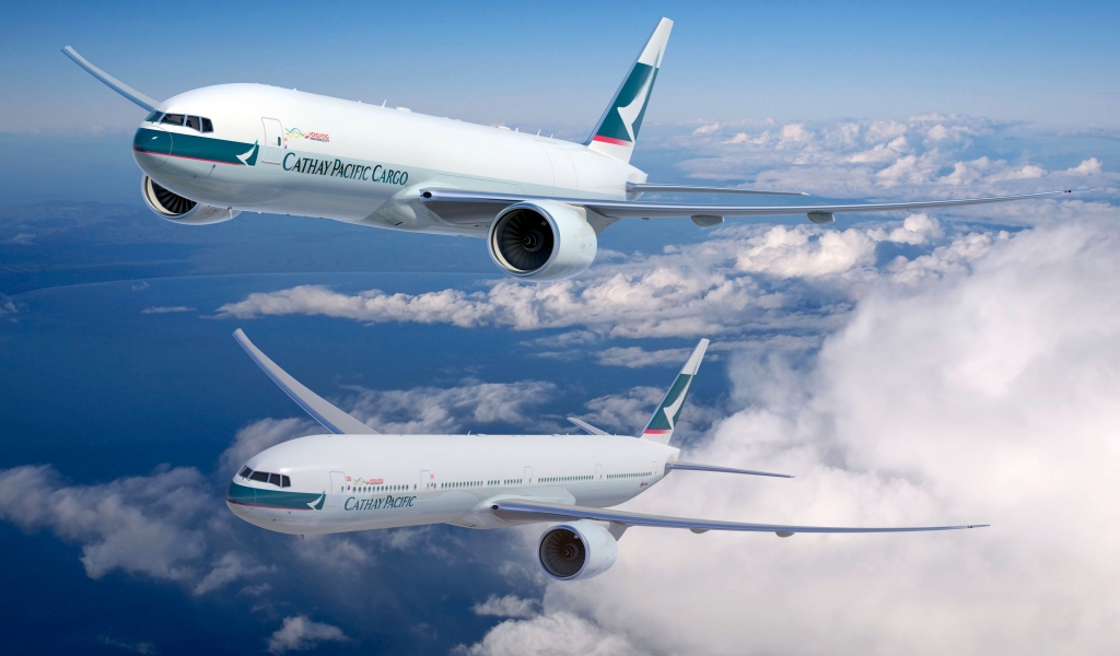 Cathay Pacific Boeing 777 for 1024 x 600 widescreen resolution