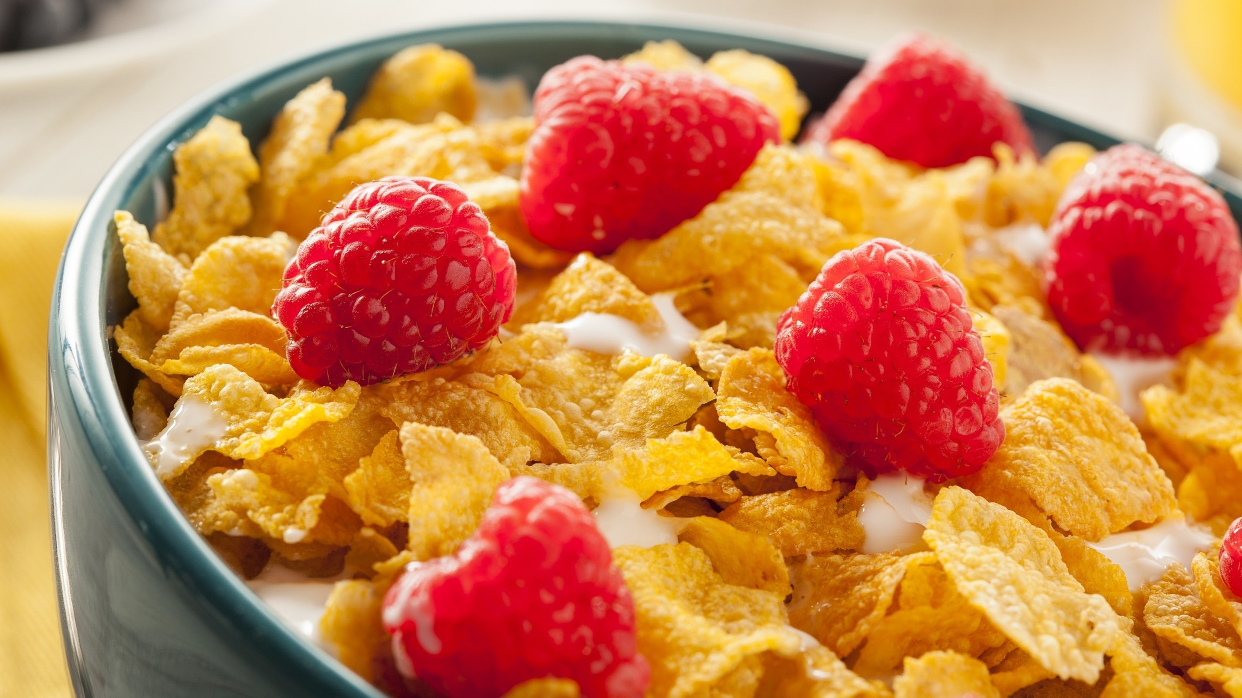 Cereals with Raspberries  for 2560x1440 HDTV resolution