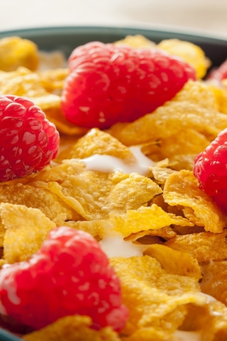 Cereals with Raspberries  for 320 x 480 iPhone resolution