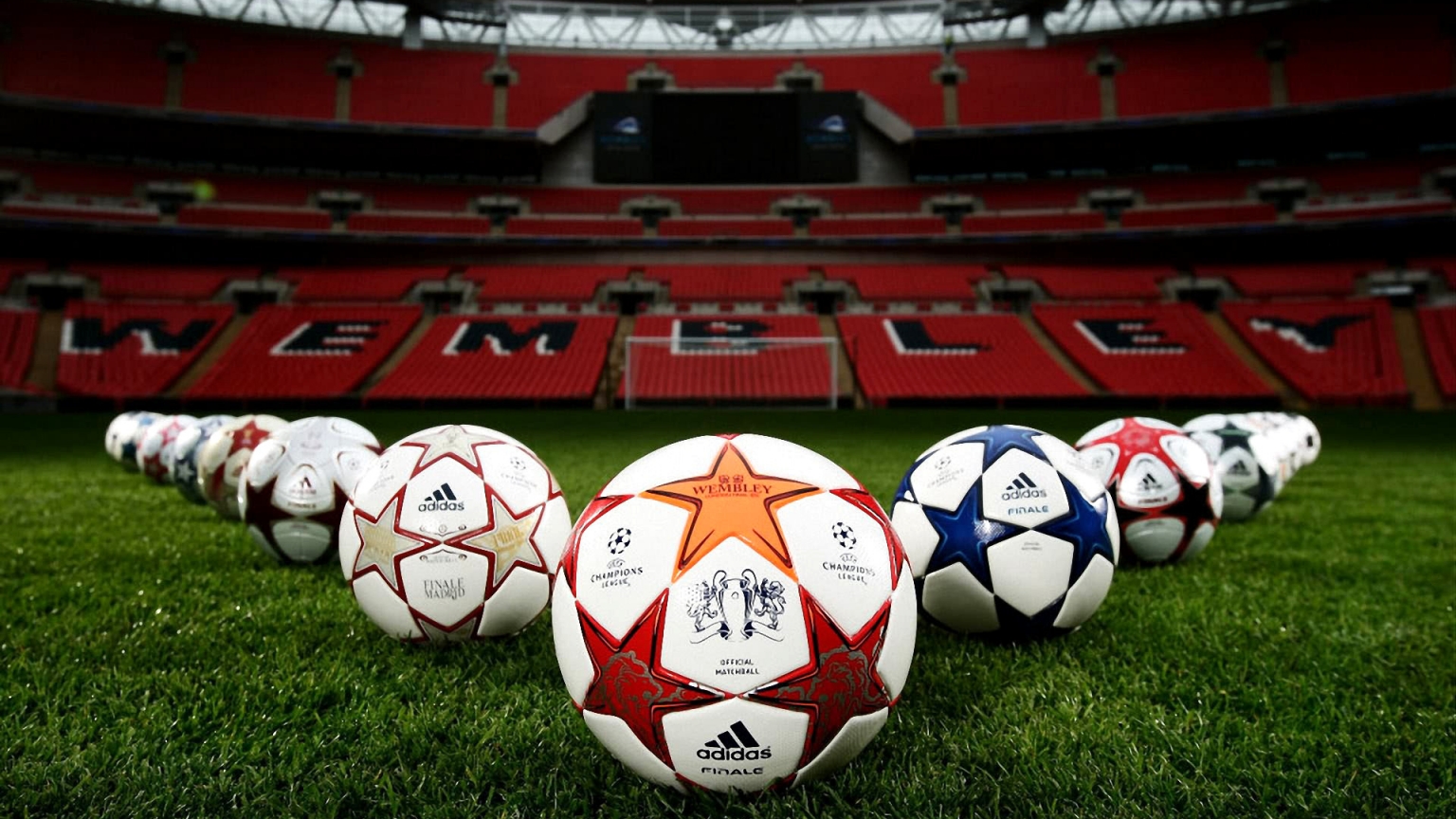 Champions League Balls for 1536 x 864 HDTV resolution