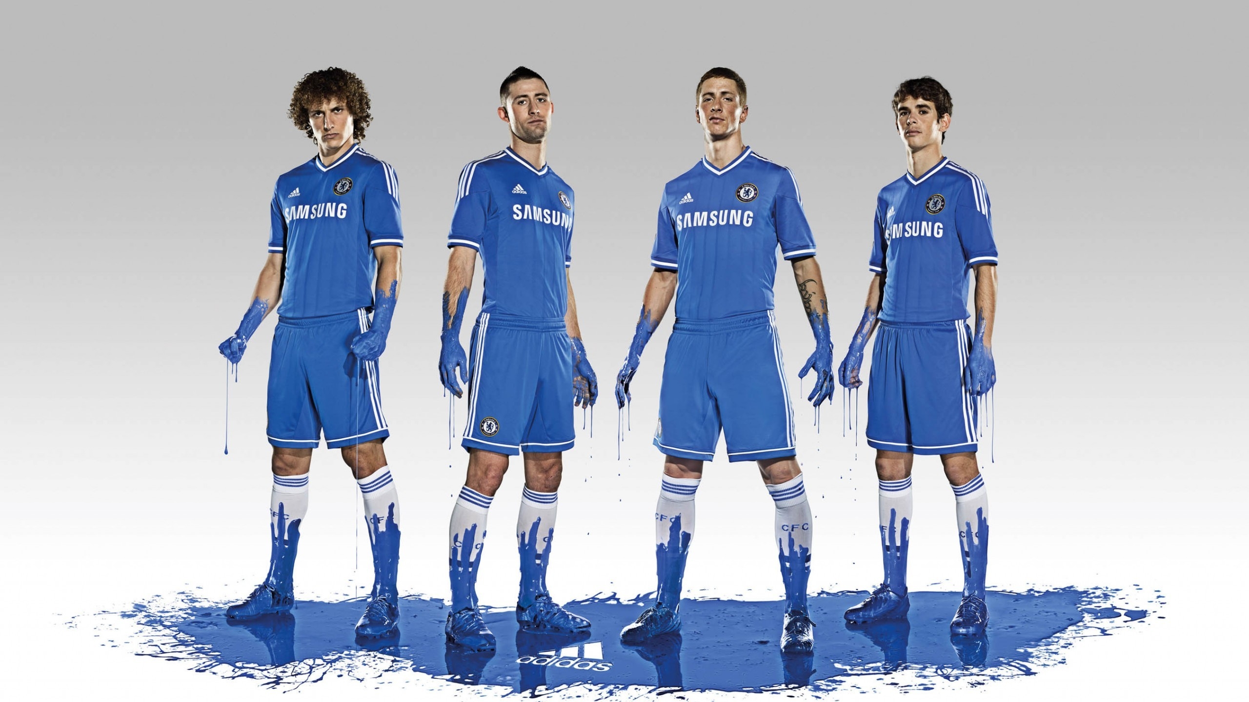 Chelsea Football Players for 2560x1440 HDTV resolution