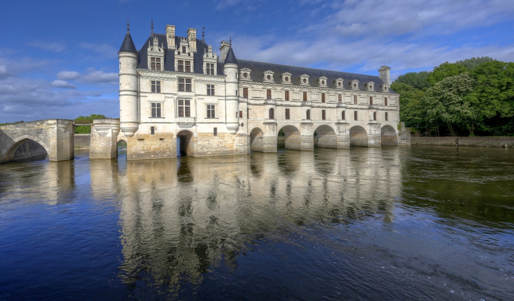 Chenonceaux Castle France for 1024 x 600 widescreen resolution