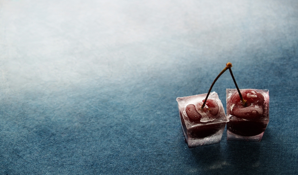Cherries in Ice for 1024 x 600 widescreen resolution