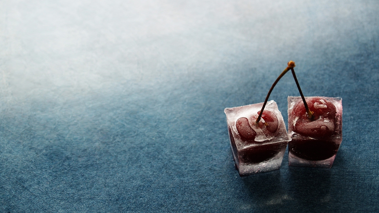 Cherries in Ice for 1280 x 720 HDTV 720p resolution
