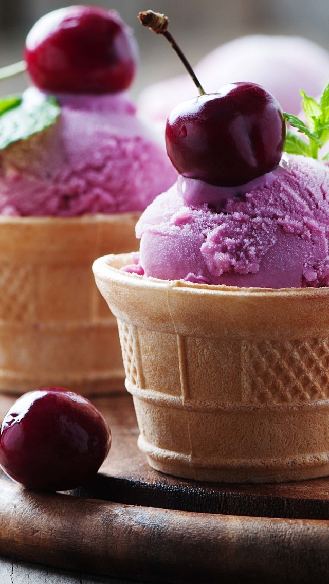 Cherry Ice Cream for 640 x 1136 iPhone 5 resolution