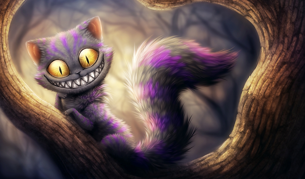 Cheshire Cat from Alice Adventures in Wonderland for 1024 x 600 widescreen resolution