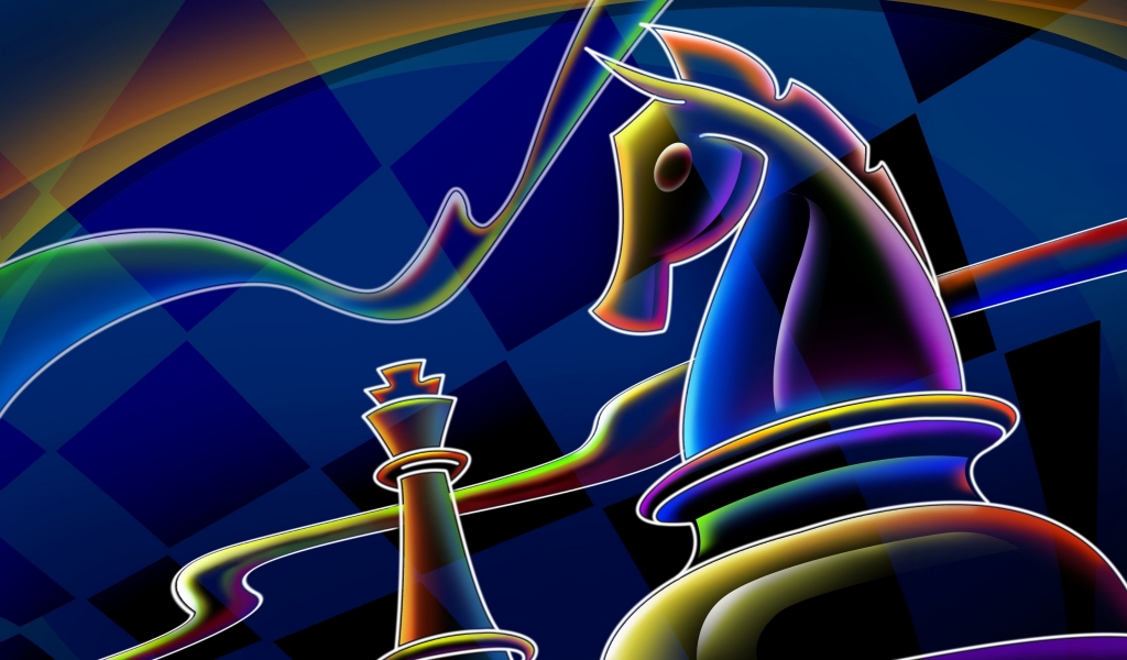 Chess Pieces Drawing for 1024 x 600 widescreen resolution