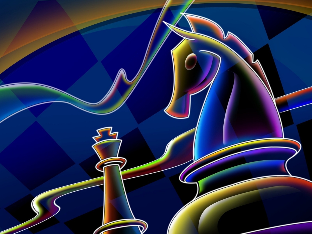 Chess Pieces Drawing for 1024 x 768 resolution