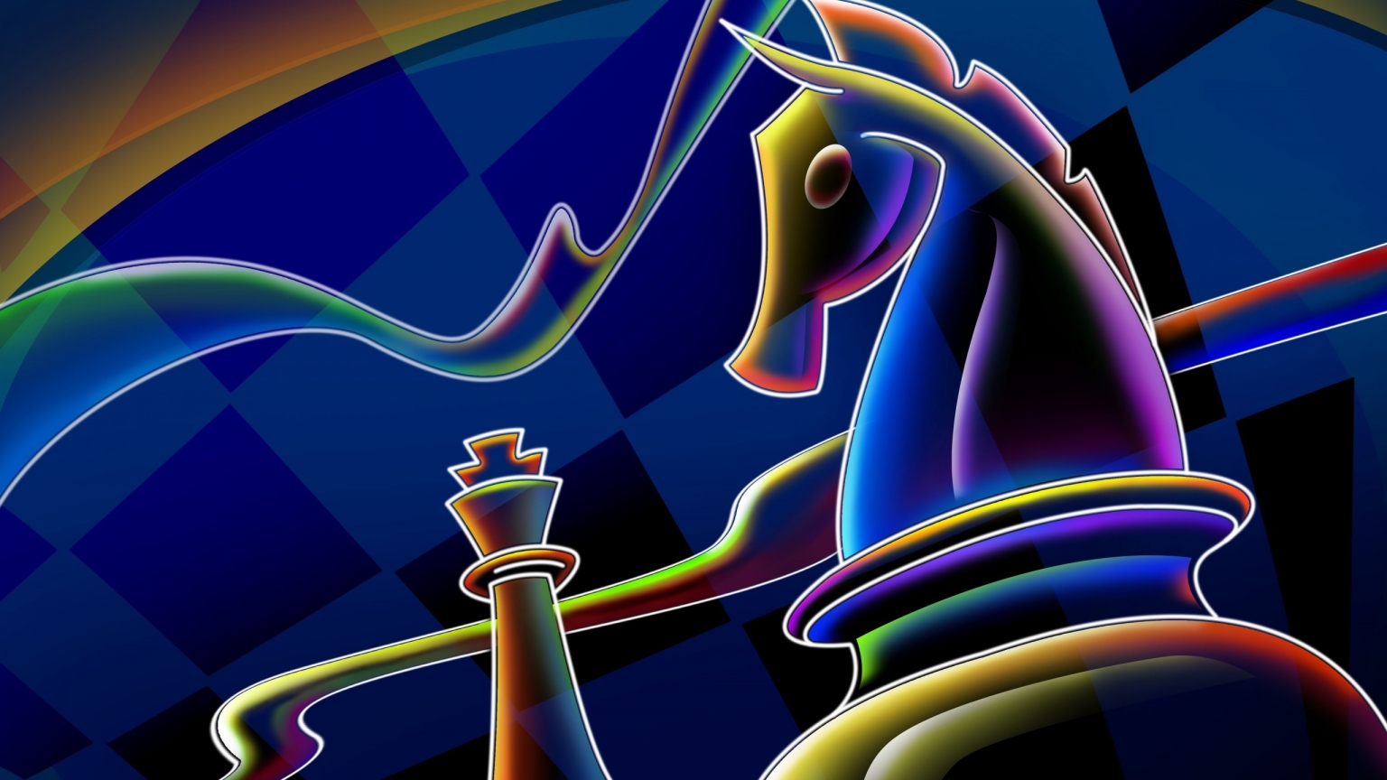 Chess Pieces Drawing for 1536 x 864 HDTV resolution