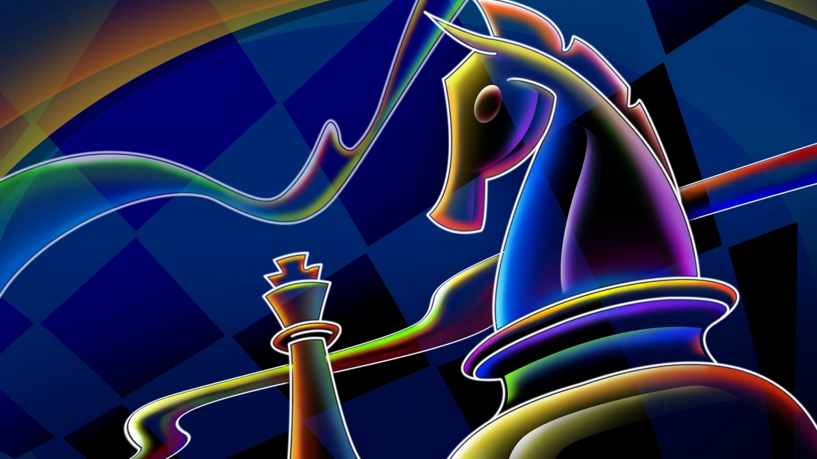 Chess Pieces Drawing for 1680 x 945 HDTV resolution