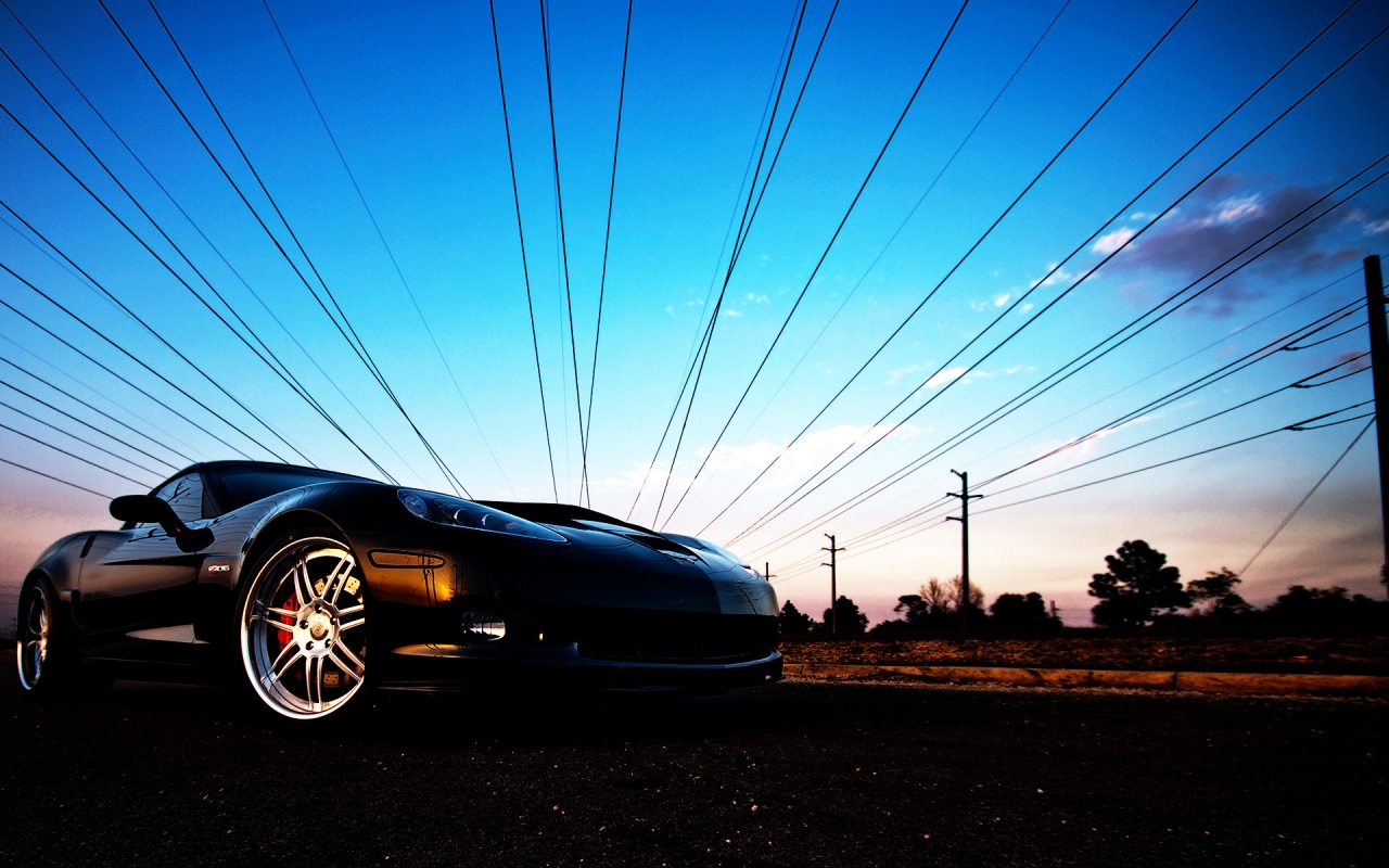 Chevrolet Corvette Black for 1280 x 800 widescreen resolution