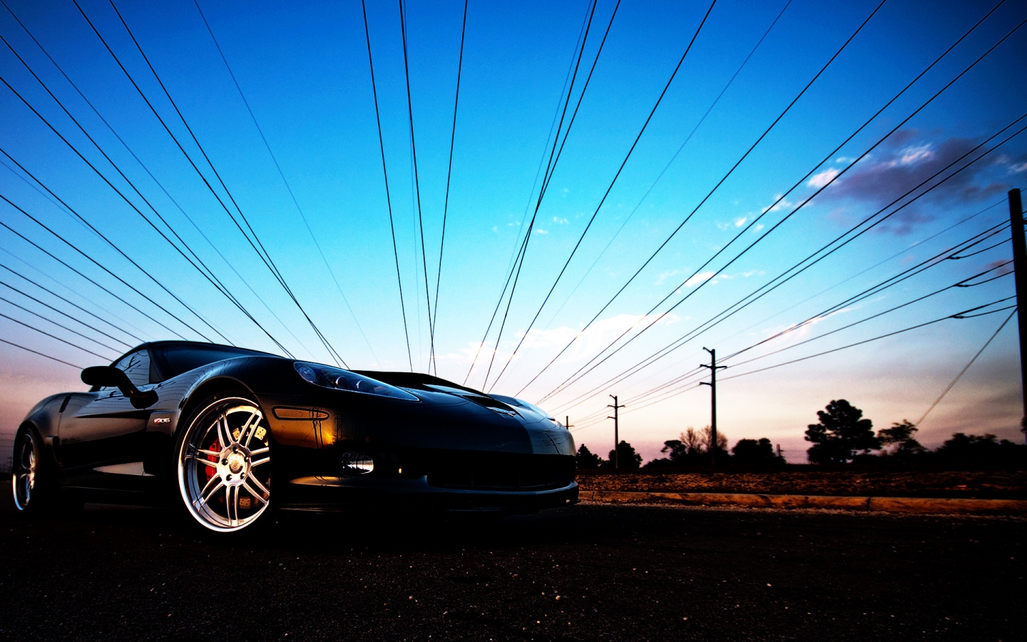 Chevrolet Corvette Black for 1440 x 900 widescreen resolution